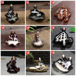 Multi Style Ceramics Incense Burner Hand Made Back Flow Cone Censer For Home Decoration Air Fresheners Incensory 8cy ff