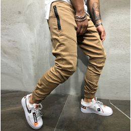 Calça masculina marca masculino novo moda 2022 Slim Solid Color Splicing Men