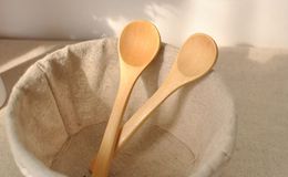 Free shipping New Delicate Kitchen Using Condiment Jam Spoon Coffee Spoon Small Wooden Baby Honey Spoon