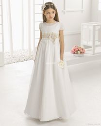 Girls White Empire Dress