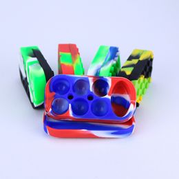 Nonstick Wax Containers 6+1 silicone big wax can Silicon container Colourful Non-stick wax jars dab storage jar oil vape dabber holder