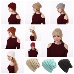 13 Colors Knitted Beanies Winter Knitted Wool Cap Beanies Unisex Casual Hats Women Men Hip-Hop Skullies Beanie Warm Hat CCA10665 12pcs