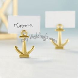 24PCS Gold Anchor Place Card Holder Wedding Favors Nautical Theme Party Favors Event Birthday Table Decoration Supplies