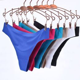 High Quality Solid Color Low Rise Sexy Seamless One Piece Women Briefs Lingerie Thong Underwear panties