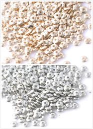 Free Shipping 1000pcs Gold Silver CCB round wheel Spacer Beads Seed beads For Jewellery 6x2mm Fit European Bracelets DIY