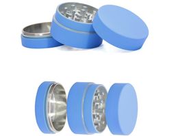 Pink/Blue/Yellow Silicone Coated Zinc Alloy Herb Grinder Coated With Silicone Metal Grinder 40mm 3 Layer Parts Tobacco Crusher grinder