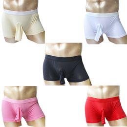 New Brand Sexy Men's Boxers with Opened Penis Pouch Bag Men's Sexy Underwear Shorts Jockstrap Underwear Boxer Shorts
