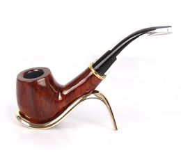 Old Mahogany Pipe, Acrylic Transparent Tail Red Wood Pipe with 9mm Filter Core