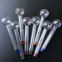 4 Inch Pyrex Glass Oil Burner Pipes Colourful Glass Smoking Pipes Oil Burner Spoon Hand Pipes Tobacco Smoking Accessories