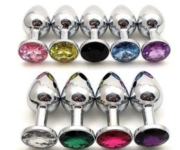 Stainless Steel Anal Butt Plug,Crystal Jewelry Anal Sex Toys,Metal Dildo Butt Plug Stimulation Anus,Prostate Massager 85*32mm Multicolors