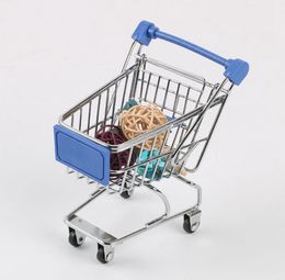 Mini Shopping Cart Mini Supermarket Hand Trolleys Desktop Decoration Storage Phone Holder Baby Toy