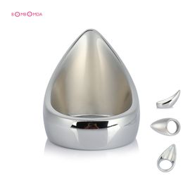 Metal Men's Cock Rings for penis cage Stainless steel BDSM cock delay ejaculation Cockring Sensuality Binding Sex toys for men Y1892804