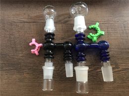 Colourful 90degree angle glass oil Reclaim Ash Catcher 14mm 18mm Male Female Glass Adapter With Keck Clip for glass oil rig water pipe