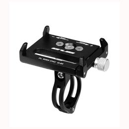 G-85 Aluminium Alloy Bicycle Handlebar Phone Holder With Buffer Patch Anti-Slip Adjustable Bike Holder Stand - Multi-colored