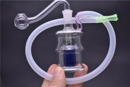 HAND Mini Glass Bong bottle style smoking water pipe Bubbler portable Dab Rig Mini Beaker Recycler Bongs with hose