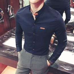 JCCHENFS 2018 NEW fashion brand Men business long-sleeved shirt top quality slim design formal casual large size Men's shirt