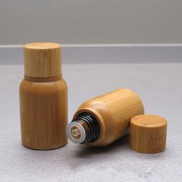10ml Essential Oil empty Bottles with natural bamboo screw cap glass tank,bamboo bottle Essence liquid fast shipping F418