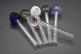 wholesale cheap Strawberry Pyrex Glass Oil Burner Pipe colorful 4inch glass Oil Tube Pipe Oil Nail Glass Pipe