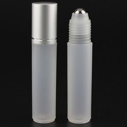 10ml Matte Glass Roll On Fragrance Perfume Essential Oil Refillable Bottles Empty Walk Bead Roller Bottles LX1121