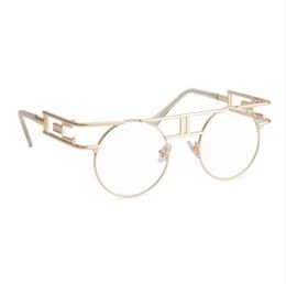 ROYAL GIRL Quality Metal Frame Steampunk Sunglasses Women Round Men Gothic Sun glasses Vintage Eyeglasses ss211