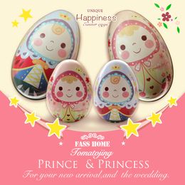 6 pcs/lot Small Egg Shape Metal Box,Fashion Wedding Suppllies Candy Packaging for Baby Birthday Party,Tea Storage Boxes Tin Box