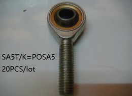 20pcs/lot SA5T/K POSA5 5mm rod ends plain bearing rod end joint bearing