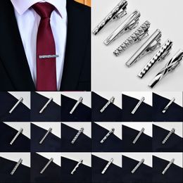 4CM Mens Skinny Slide On Tie Pin Tie Clip Clasp Slim Tie Silver UK SELL