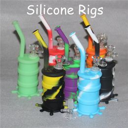 silicone oil dab rig silicone oil barrel bubbler with glass bowl silicone oil drums rigs smoking pipes protable glass water pipes bubbler