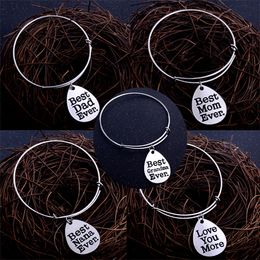 Wholesale Family Gift Mom Dad Nana Bracelet Charm Jewellery Adjustable Bangle