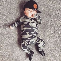 Spring Autumn Newborn Clothes Baby Boys Girls Clothing Set Toddler Infant Camouflage Long Sleeve T-Shirt Tops+Pants 2Pcs Sets Casual Outfits