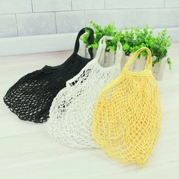 Free shipping Mesh Net Shopping Bags Fruits Vegetable Portable Foldable Cotton String Reusable Turtle Bags Tote for Kitchen Sundries 50pcs