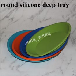 free shipping plus factory price Deep Dish Round Pan 8" friendly Non Stick Silicone dab jars Concentrate Oil BHO silicone tray