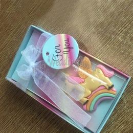 100PCS Rainbow Unicorn Keychina Favors Birthday Party Gifts Keychain Event Giveways Anniversary Keepsake Baby Shower