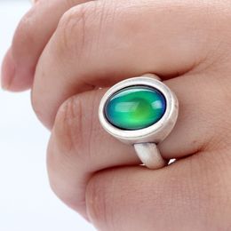 Vintage Bohemia Retro Color Change Emotion Feeling Metal Ring Temperature Control Mood Rings for Women MJ-RS010