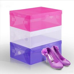 Children Storage Shoebox Foldable Plastic Transparent Colourful Kids Shoe Box Thickening Cover Up Dustproof Fit Household 0 85fd ff