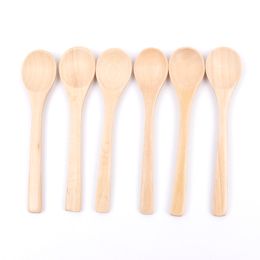 2PCS Lot Wooden Spoon Kitchen Cooking Teaspoon Condiment Utensil Coffee Kid Ice Cream Tableware Tool