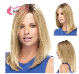 2018 New Products European And American Wig Girls Gradually Discoloration Medium Length Straight Hair Lotion Wigs Set Manufacturers Whole
