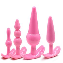 4pcs big Butt Plug sex toy for women men sexy nightlife unisex anchor backyard Stimulating Anal plug adult products masturbator Y1893002