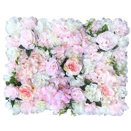 New 10PCS Elegant Milk White Rose Hydrangea Flower Wall Wedding Backdrop Decoration Centerpieces Supplies 40X60cm each piece