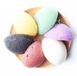 Wholesale 6 Colours Natural Konjac Konnyaku Facial Puff Face Cleanse Washing Sponge Exfoliator Cleansing Sponge Puff Facial Cleanser