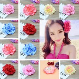 New 6 styles Simulation Rose Hairpin Seaside Sandy Beach Woman Brooch Flower Simulation Rose Flower Women Hair Pin T6I054