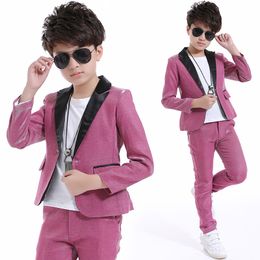 Stage Wear 2021 Kids Jazz Dance Costumes Boys Ballroom Dancing Pink Suit Hip Hop Outfit Performance Children'S Clothing DNV10050