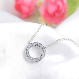 Suplush Brand Fashion Heart Silver Colour Circle Necklaces & Pendants Party Jewellery For Women CNL0664