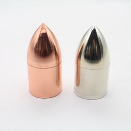 Newest Cool 35MM Bullet Shape Zinc Alloy Mini Herb Grinder Spice Miller Crusher High Quality Beautiful Unique Design Strongest Magnetic DHL