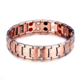 Cool Exquisite Male Gift Jewellery Hand Accessories Health Energy Balance Magnetic Bracelet Pure Copper Link Chain Bracelet for Men Jewellery