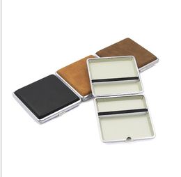 Europe and the United States are popular in 20 metal cigarette boxes, new fashions, fashionable, light and black leather cigarette case.