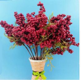 free Christmas berries Berry Red Fruit plant Berries Artificial Flower red cherry branches Flower Christmas Decorative