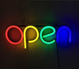 LED Neon Sign- OPEN- FOUR Colours ,Line shape, Wavy Line Shape, Blinking Option with AC Power Adapter