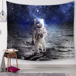 modern decorative tapestry space wall hanging carpet spaceman astronaut room dorm show piece decor creative tenture mural