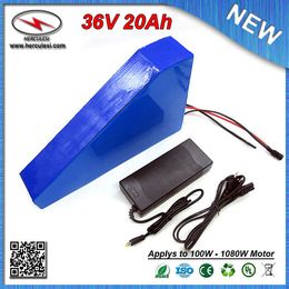 Smart Triangle shape 36V 20Ah E-bike battery 1000W built in 3.7V 2000mah 18650 cell 30A BMS with 42V 2A Charger FREE SHIPPING